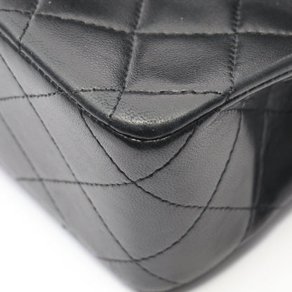 マトラッセ Wフラップ Wチェーンショルダーバッグ ラムスキン ブラック ゴールド金具 ヴィンテージ シャネル バッグ CHANEL