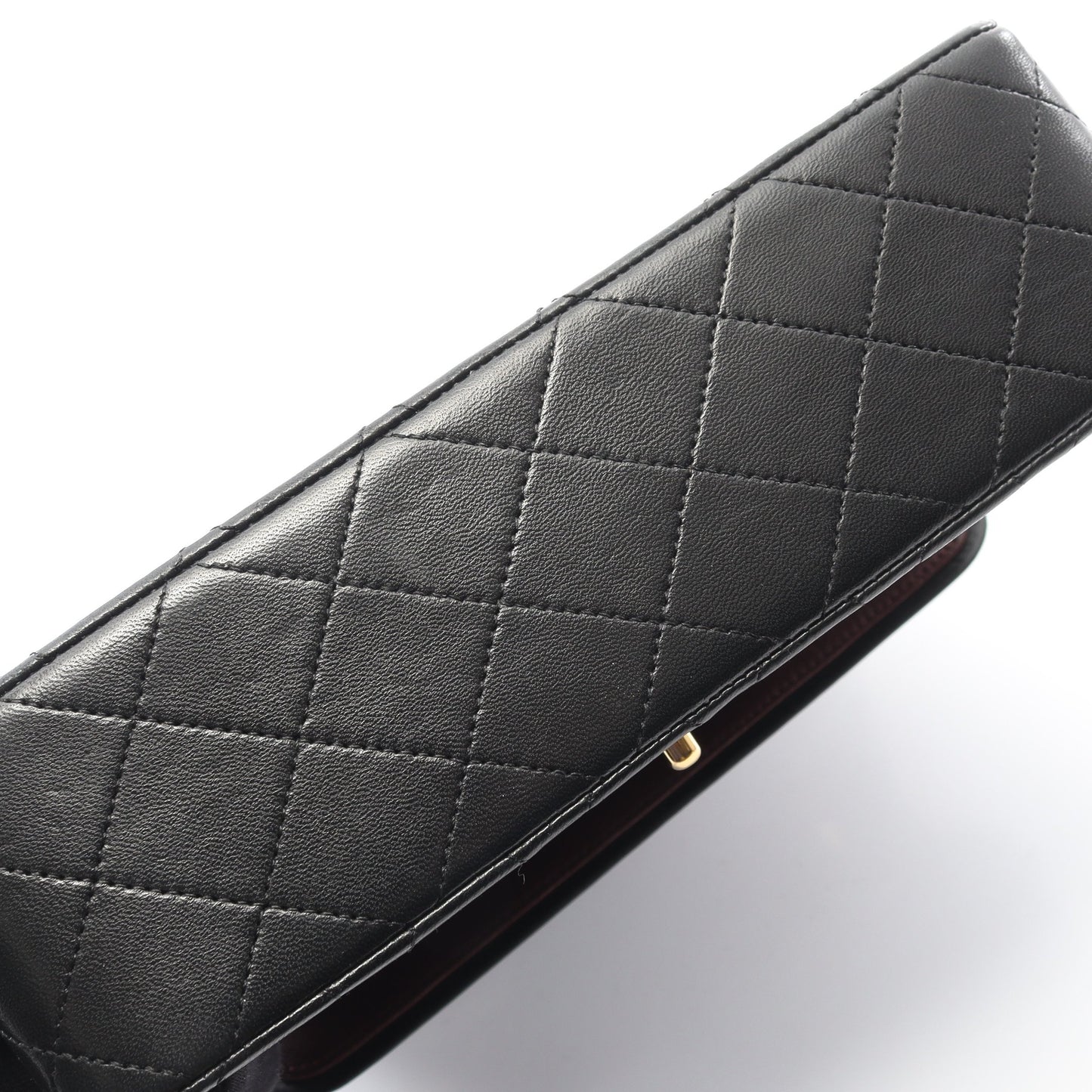 マトラッセ Wフラップ Wチェーンショルダーバッグ ラムスキン ブラック ゴールド金具 ヴィンテージ シャネル バッグ CHANEL