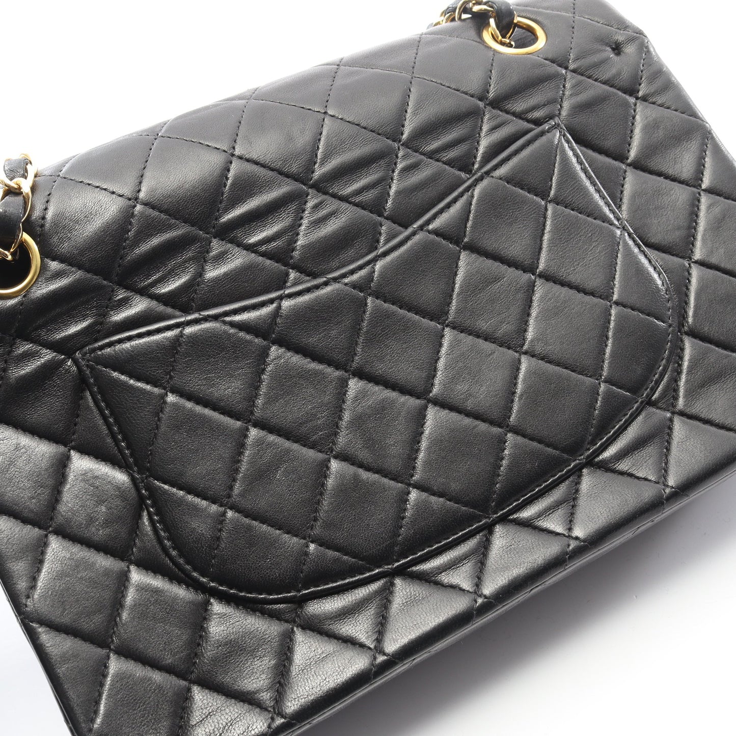 マトラッセ Wフラップ Wチェーンショルダーバッグ ラムスキン ブラック ゴールド金具 シャネル バッグ CHANEL