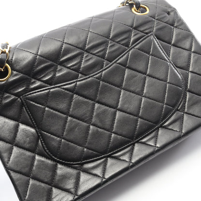マトラッセ Wフラップ Wチェーンショルダーバッグ ラムスキン ブラック ゴールド金具 シャネル バッグ CHANEL