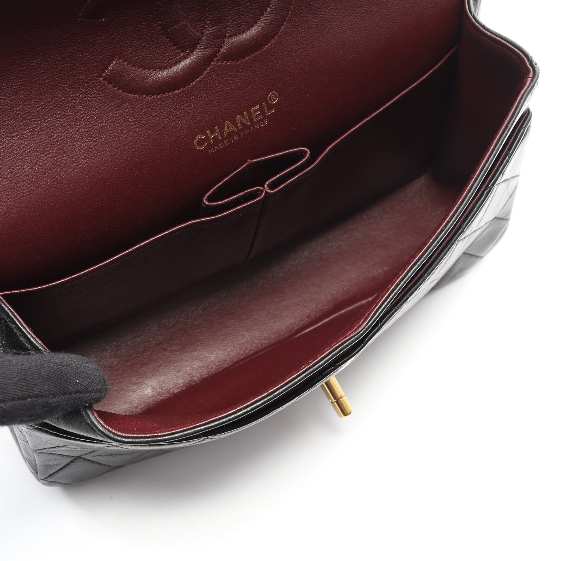 マトラッセ Wフラップ Wチェーンショルダーバッグ ラムスキン ブラック ゴールド金具 シャネル バッグ CHANEL