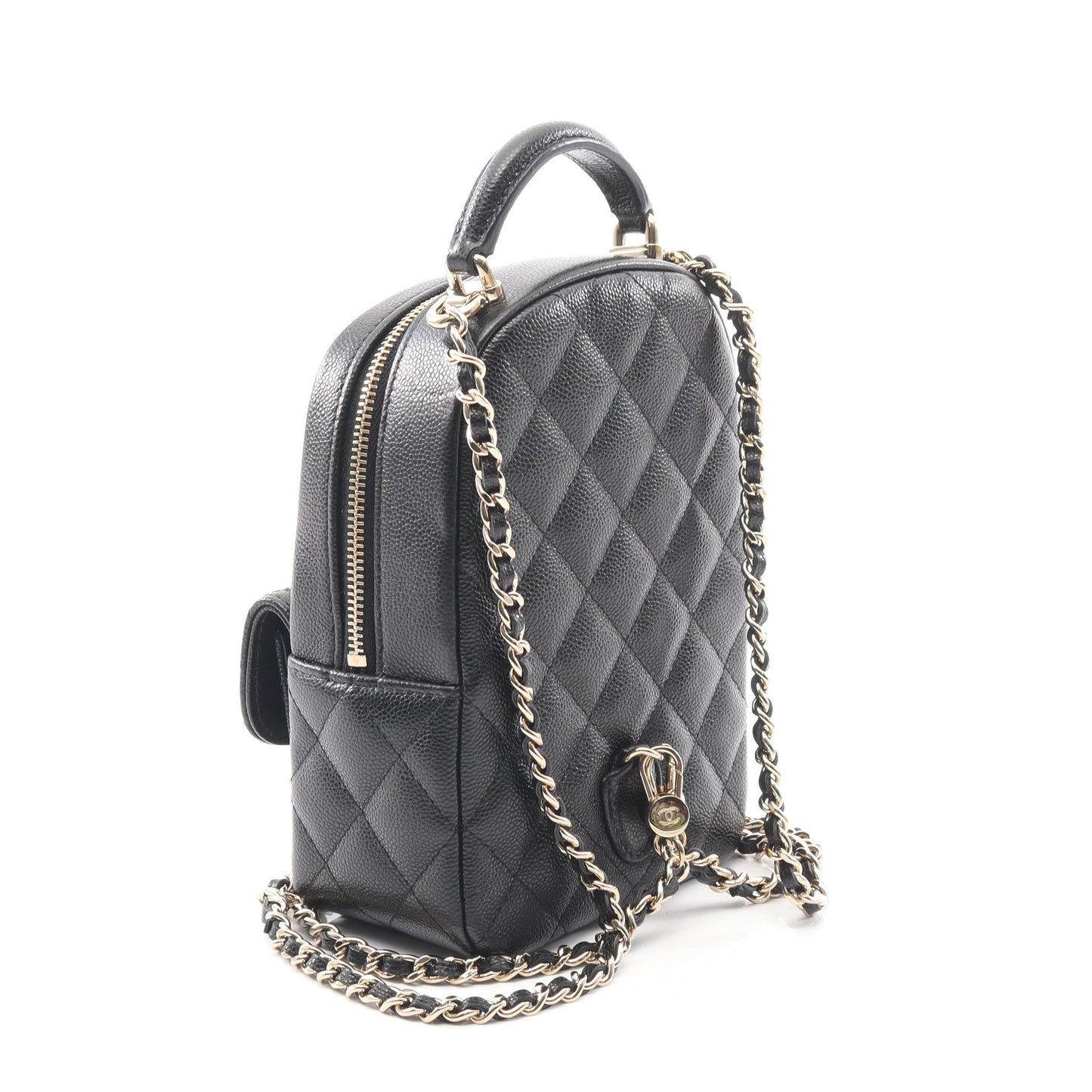 マトラッセ ミニリュック キャビアスキン ブラック ゴールド金具 シャネル バッグ CHANEL