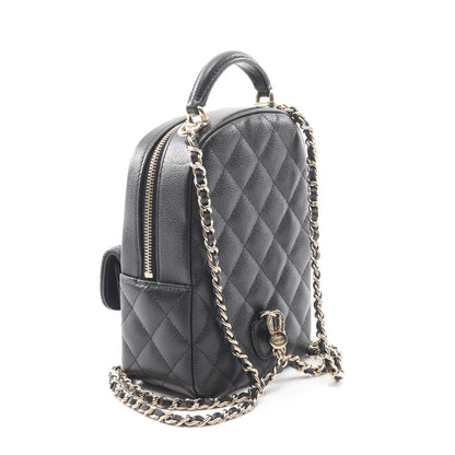 マトラッセ ミニリュック キャビアスキン ブラック ゴールド金具 シャネル バッグ CHANEL