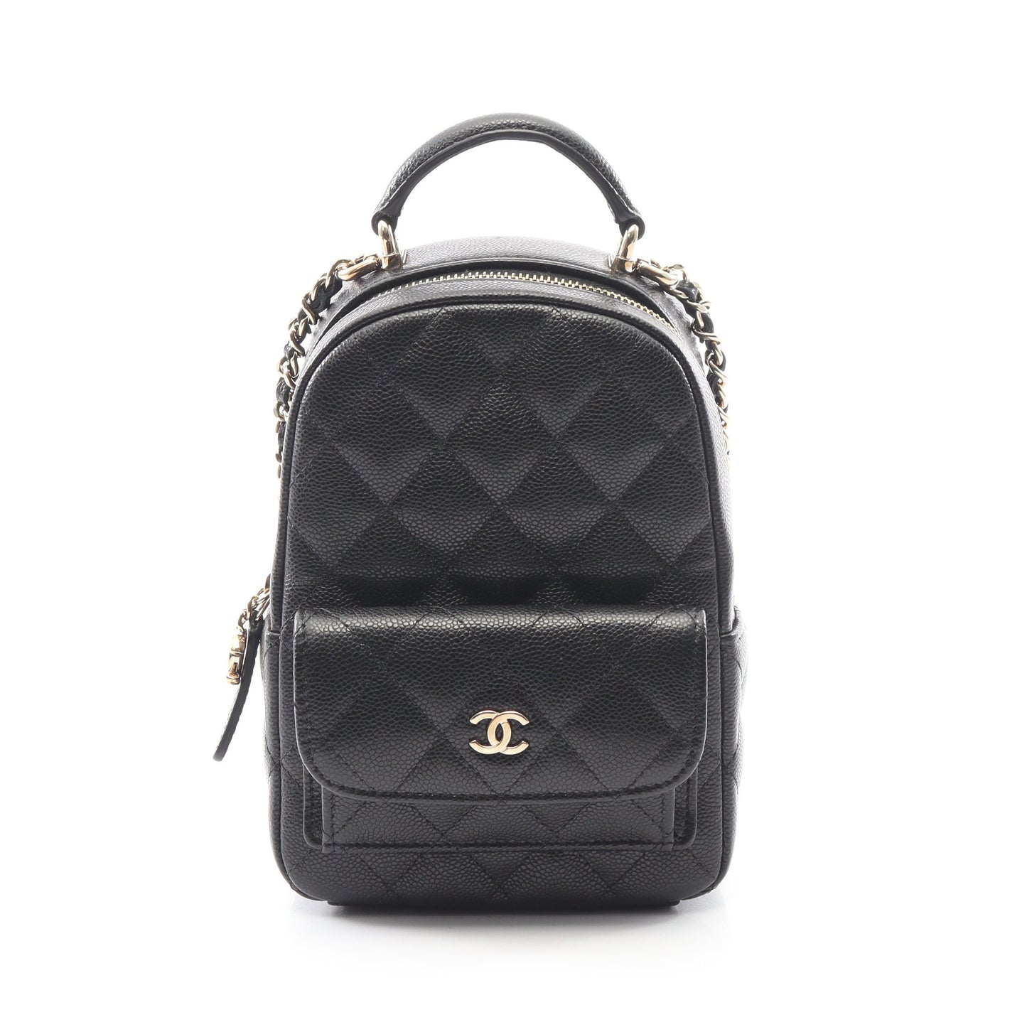 マトラッセ ミニリュック キャビアスキン ブラック ゴールド金具 シャネル バッグ CHANEL