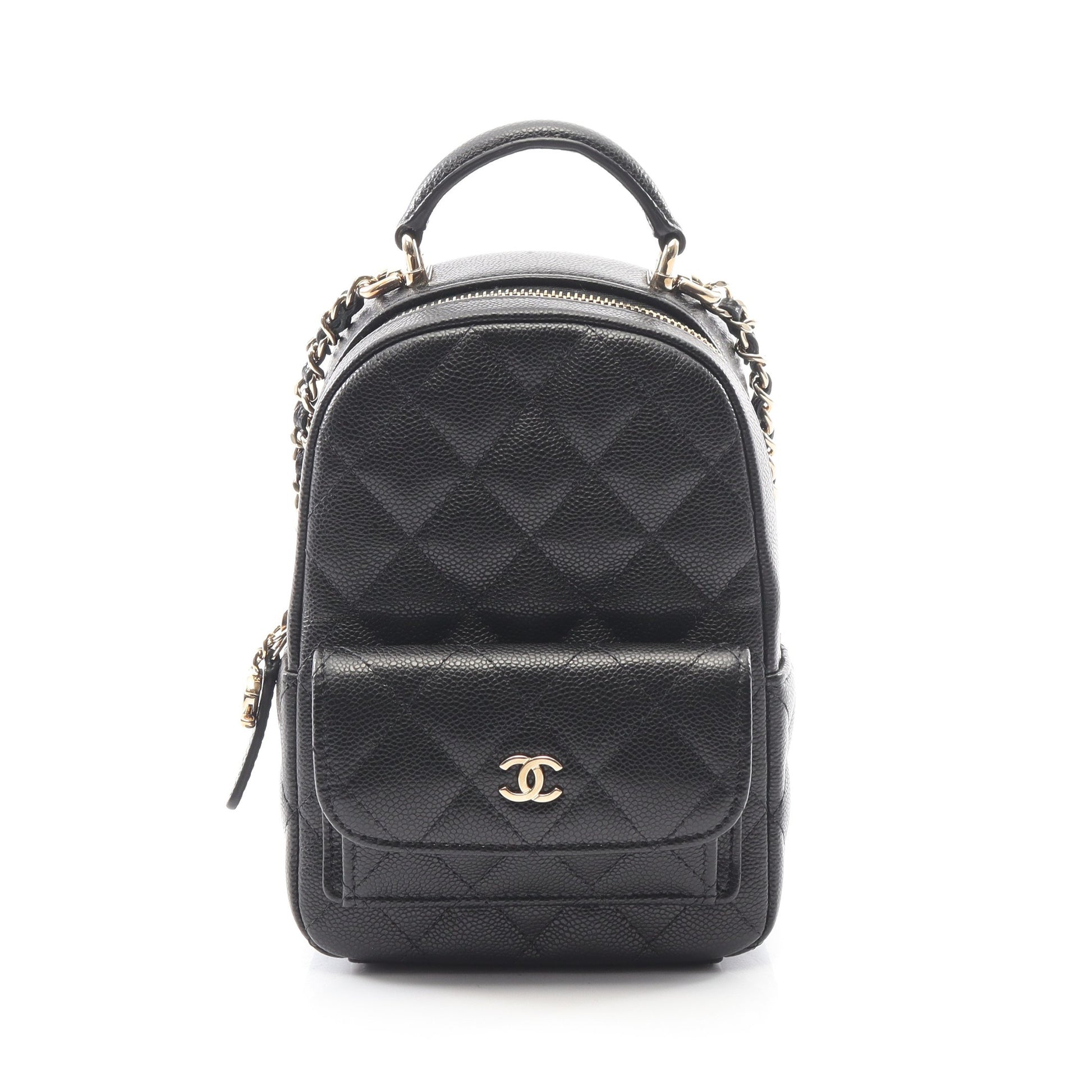 マトラッセ ミニリュック キャビアスキン ブラック ゴールド金具 シャネル バッグ CHANEL