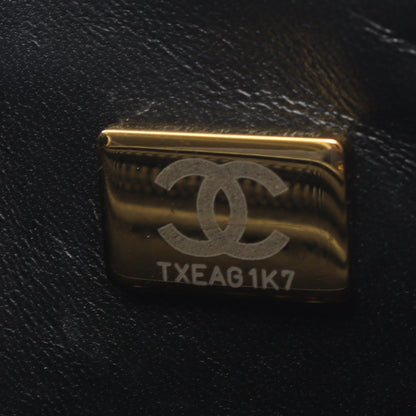 マトラッセ トップハンドル ミニ フラップ チェーンショルダーバッグ ツイード ブラック ホワイト ゴールド金具 2WAY シャネル バッグ CHANEL