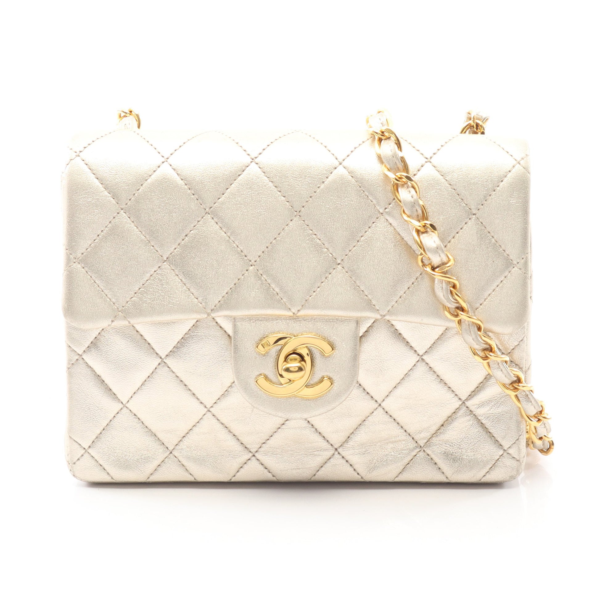 ミニマトラッセ チェーンショルダーバッグ ラムスキン シャンパンゴールド ゴールド金具 シャネル バッグ CHANEL