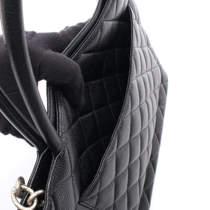 復刻トート ハンドバッグ トートバッグ キャビアスキン ブラック シルバー金具 シャネル バッグ CHANEL