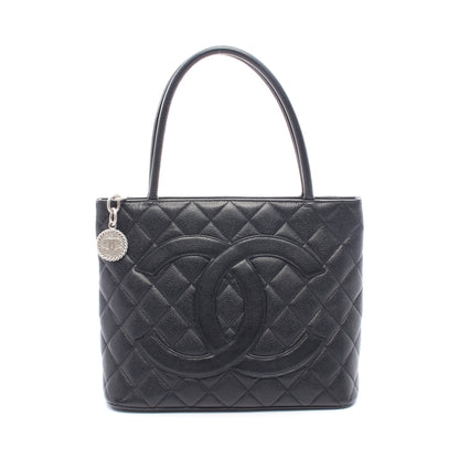 復刻トート ハンドバッグ トートバッグ キャビアスキン ブラック シルバー金具 シャネル バッグ CHANEL