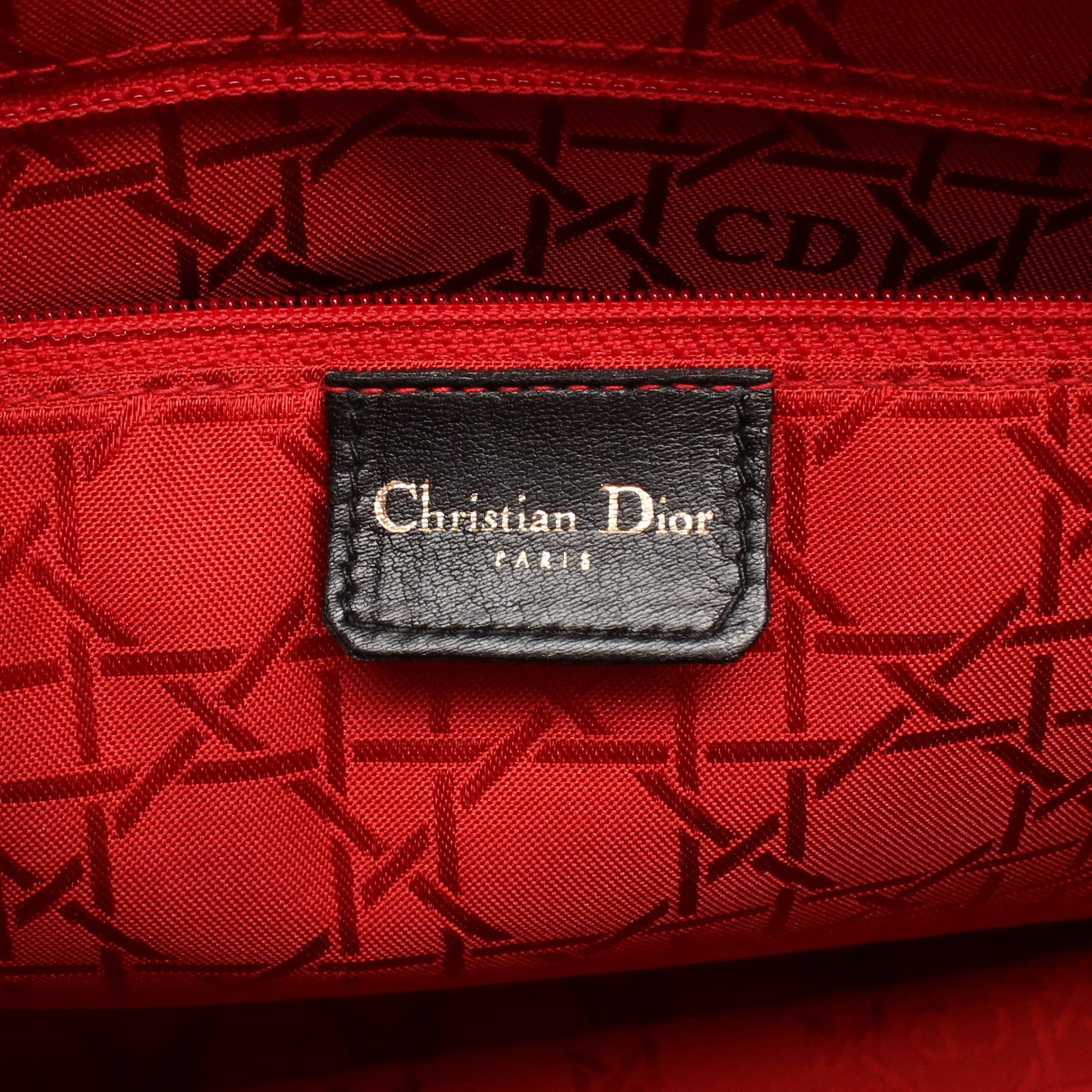 レディディオール ラージ カナージュ ハンドバッグ レザー ブラック