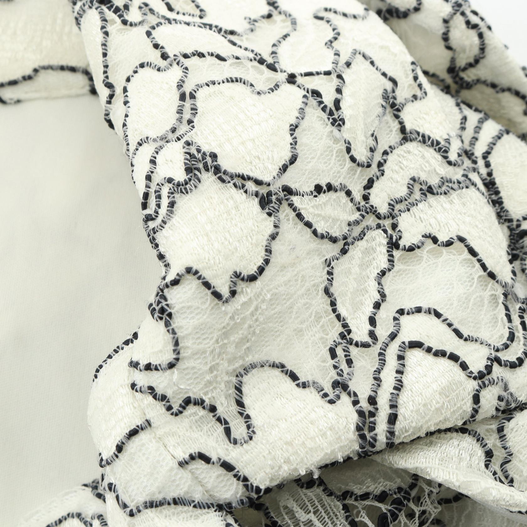 総レース ノースリーブ ワンピース レーヨン ホワイト ブラック タダシショージ ワンピース TADASHI SHOJI