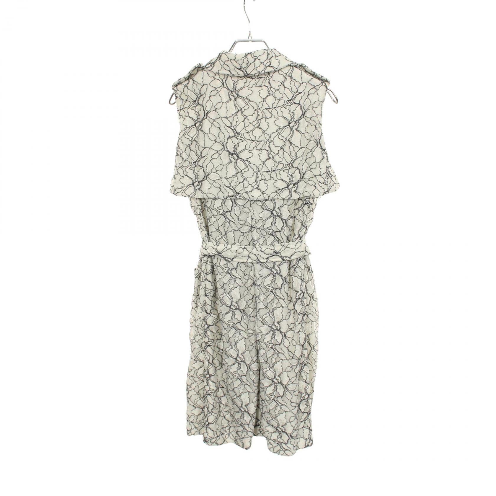 総レース ノースリーブ ワンピース レーヨン ホワイト ブラック タダシショージ ワンピース TADASHI SHOJI