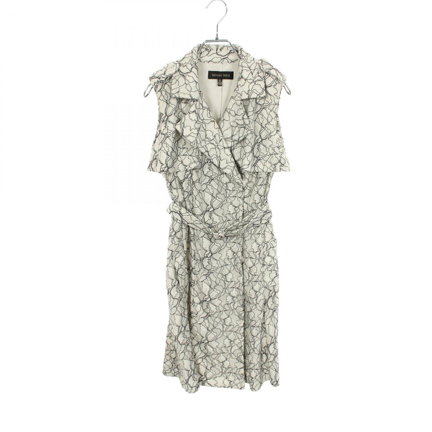 総レース ノースリーブ ワンピース レーヨン ホワイト ブラック タダシショージ ワンピース TADASHI SHOJI
