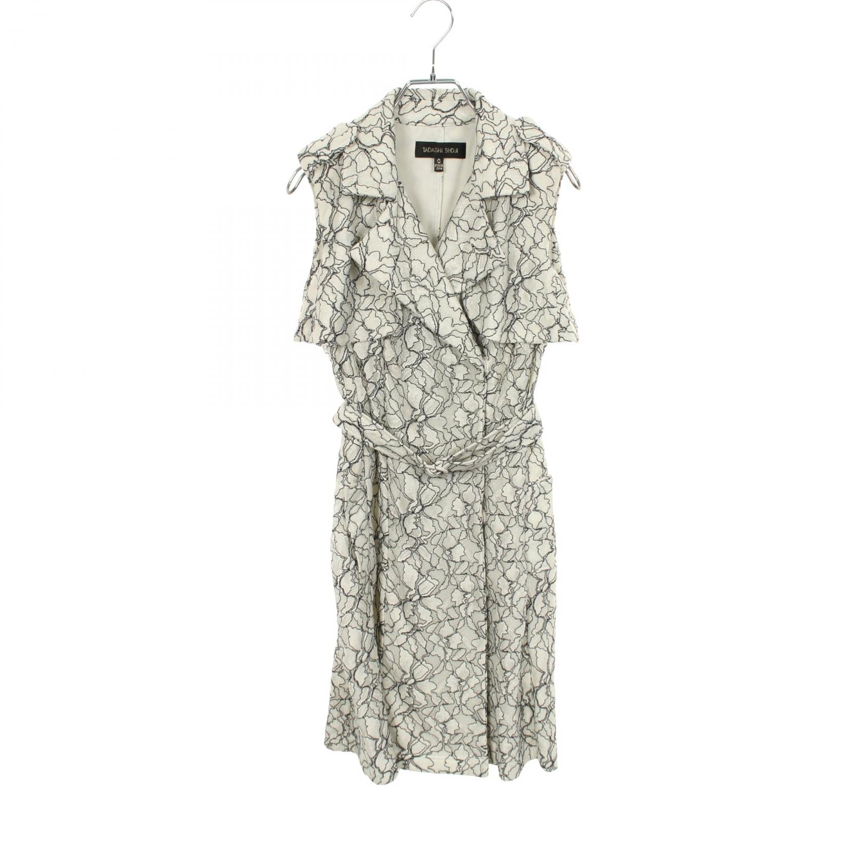 総レース ノースリーブ ワンピース レーヨン ホワイト ブラック タダシショージ ワンピース TADASHI SHOJI