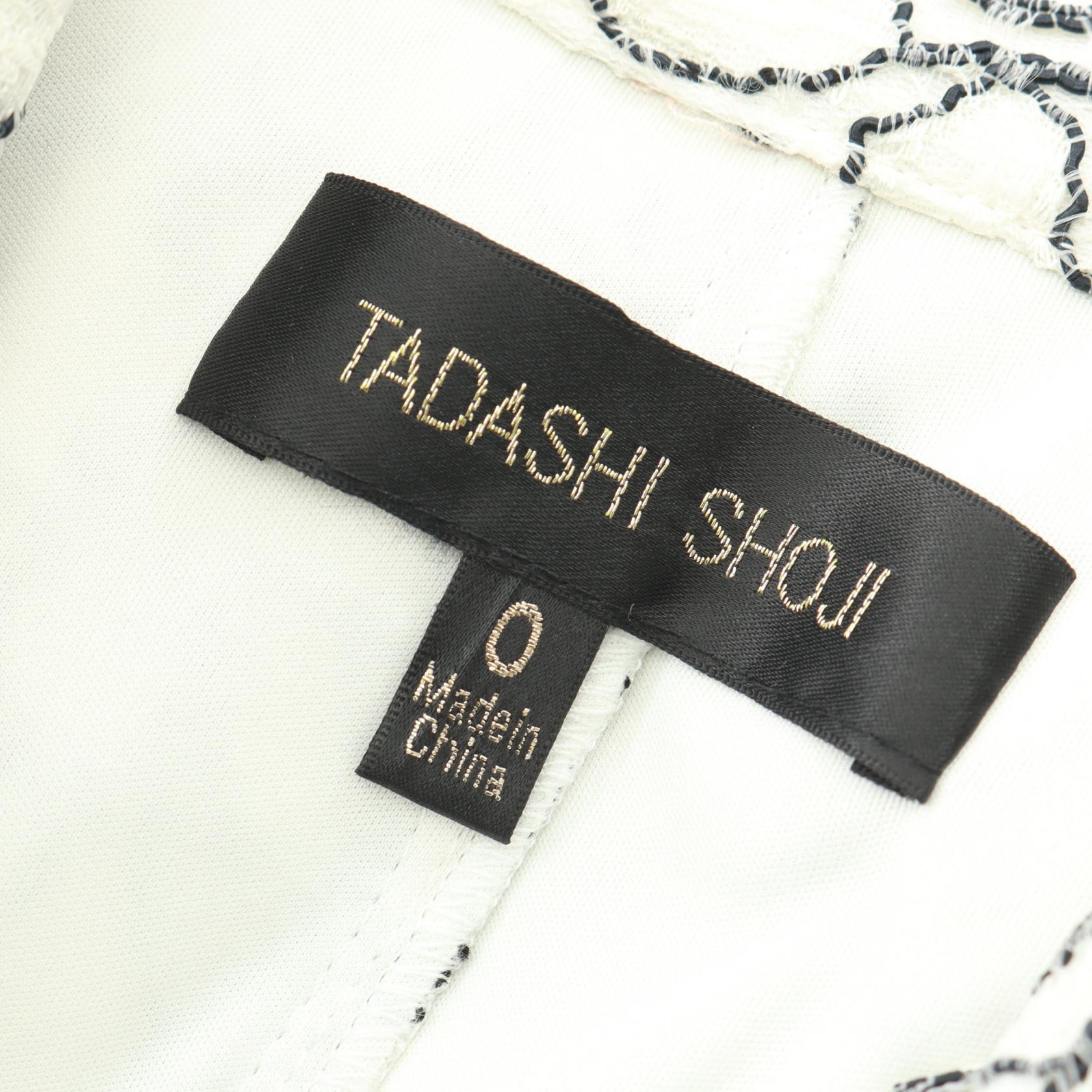 総レース ノースリーブ ワンピース レーヨン ホワイト ブラック タダシショージ ワンピース TADASHI SHOJI