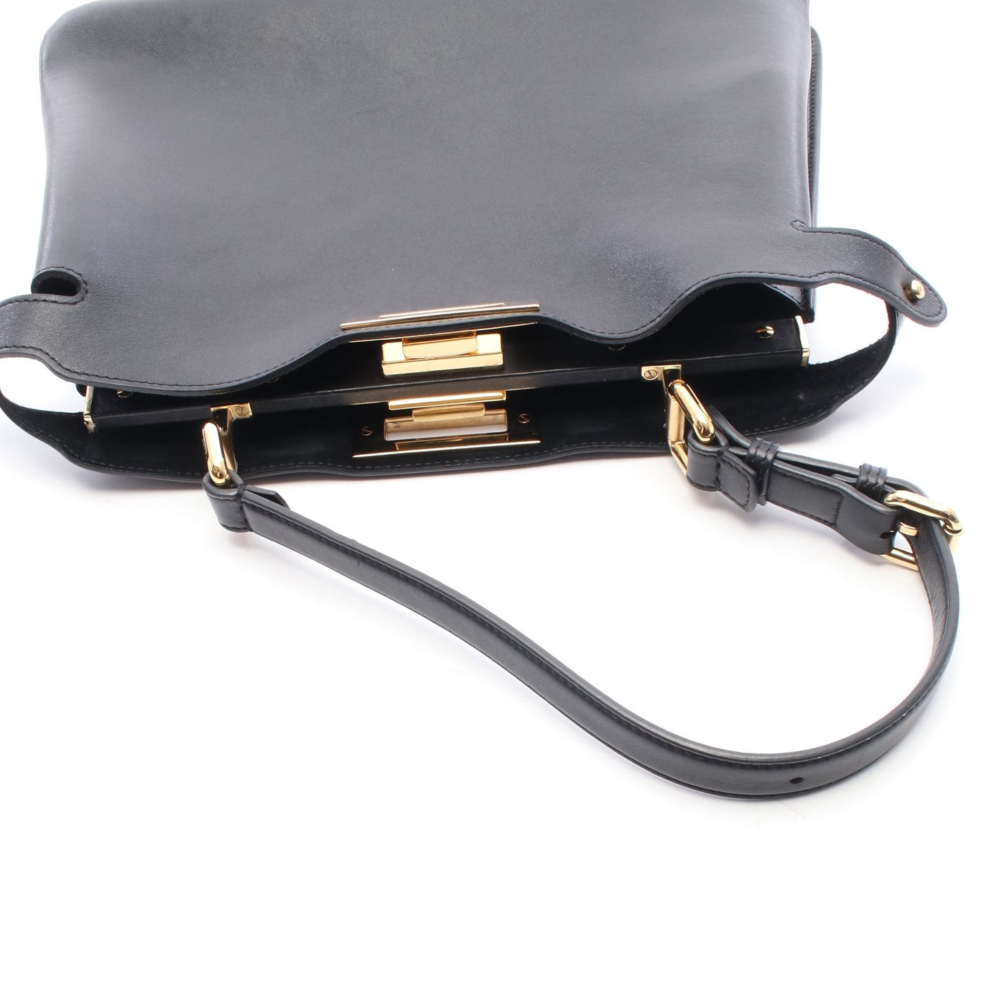 ピーカブー ソフト ミディアム ハンドバッグ レザー ブラック フェンディ バッグ FENDI