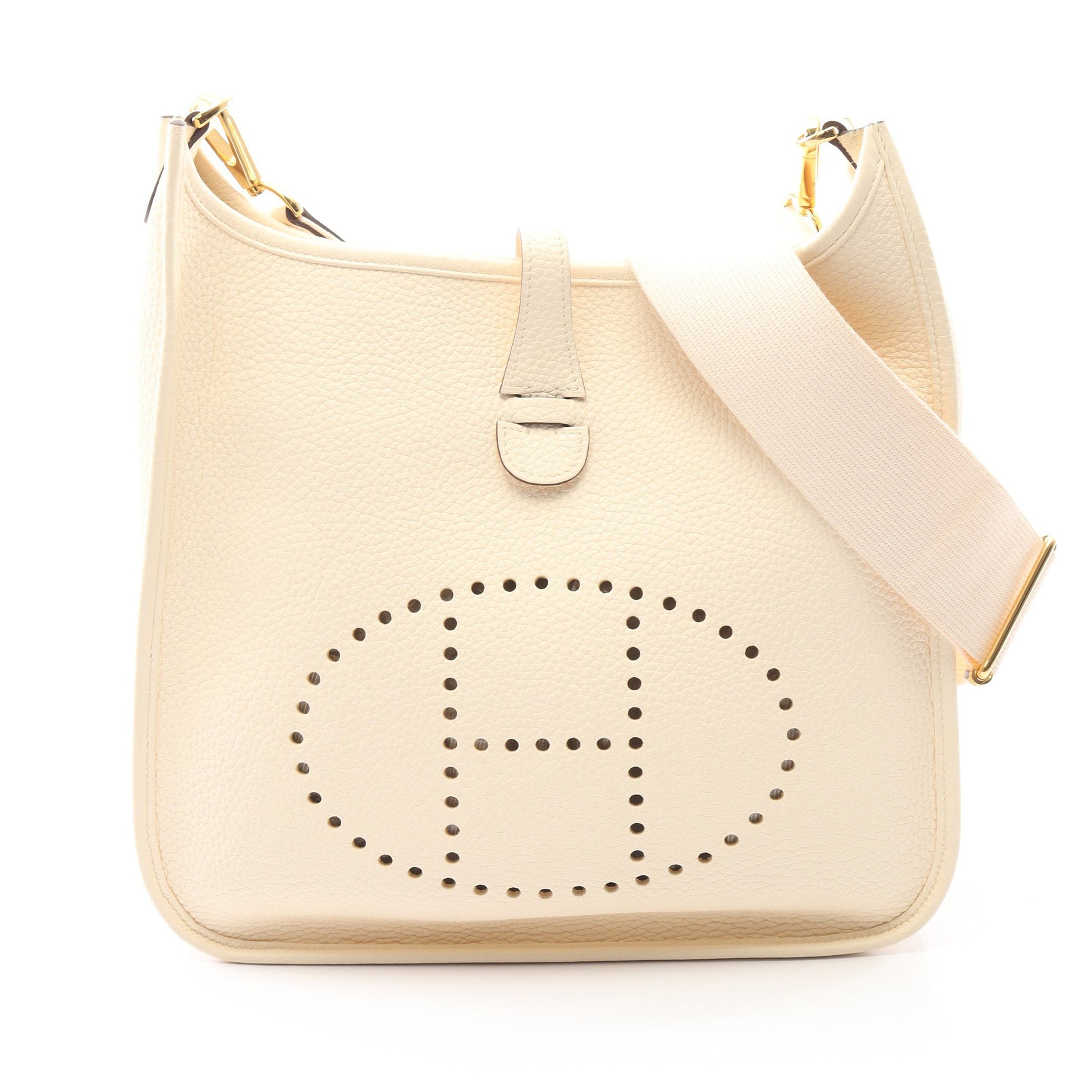 エヴリン 3 トロワ PM ナタ ショルダーバッグ トリヨンクレマンス アイボリー ゴールド金具 Z刻印 エルメス バッグ HERMES