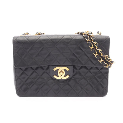 デカマトラッセ34 Wチェーンショルダーバッグ ラムスキン ブラック ゴールド金具 シャネル バッグ CHANEL