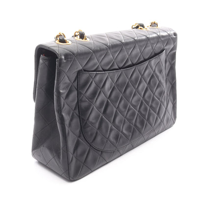 デカマトラッセ34 Wチェーンショルダーバッグ ラムスキン ブラック ゴールド金具 シャネル バッグ CHANEL