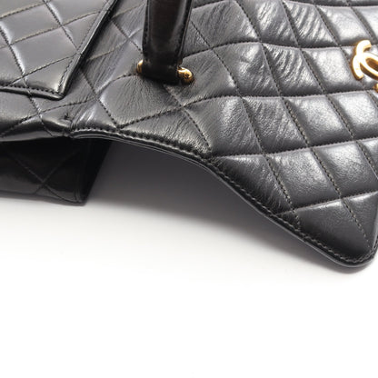 マトラッセ ハンドバッグ ラムスキン ブラック ゴールド金具 シャネル バッグ CHANEL