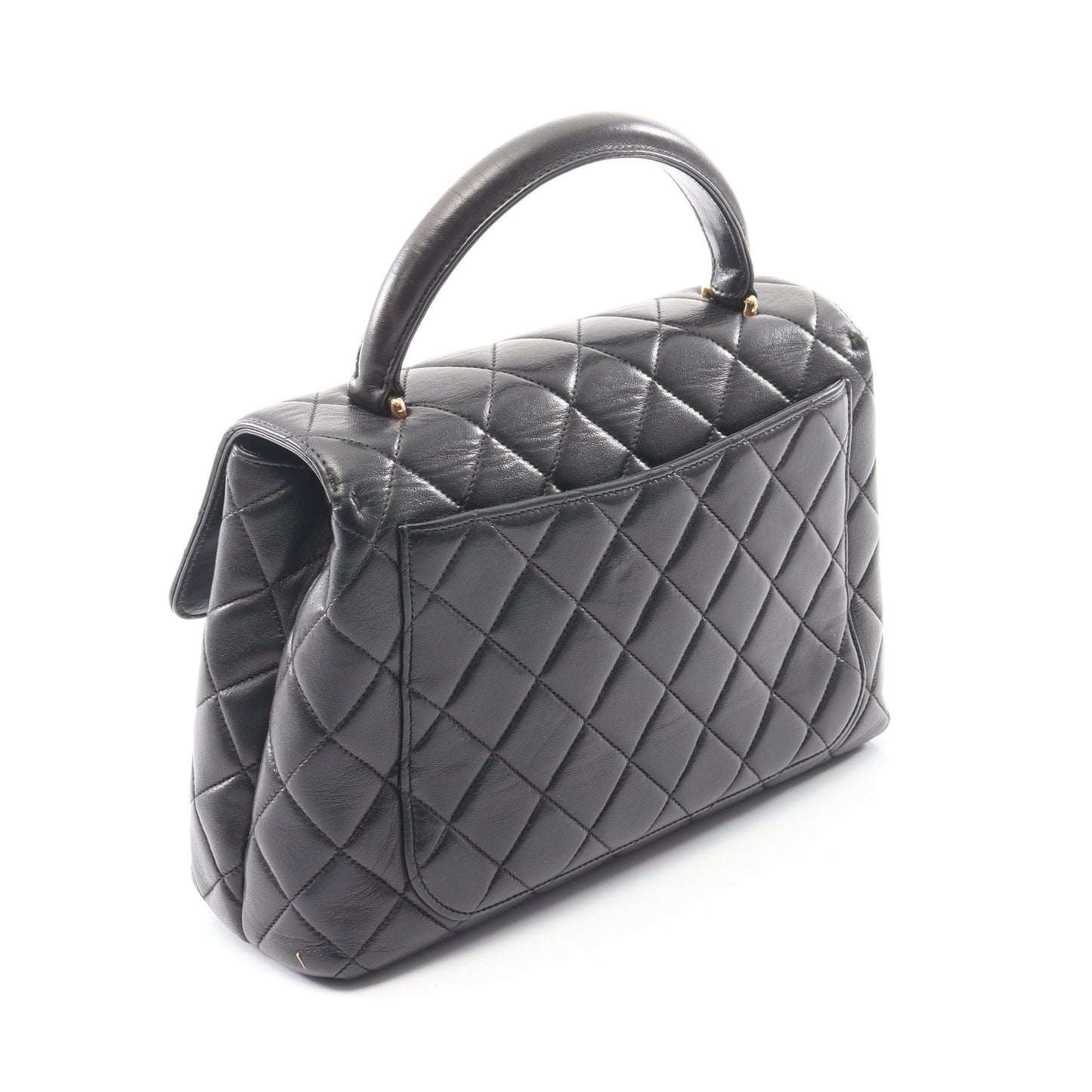マトラッセ ハンドバッグ ラムスキン ブラック ゴールド金具 シャネル バッグ CHANEL