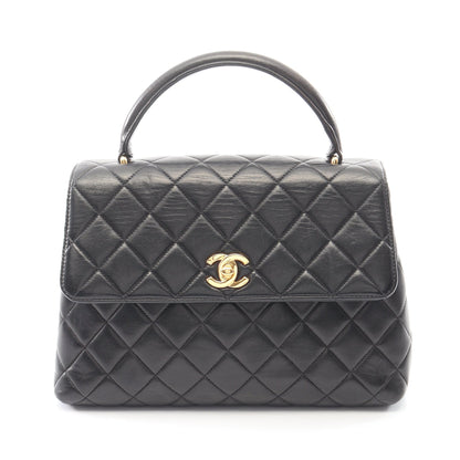 マトラッセ ハンドバッグ ラムスキン ブラック ゴールド金具 シャネル バッグ CHANEL
