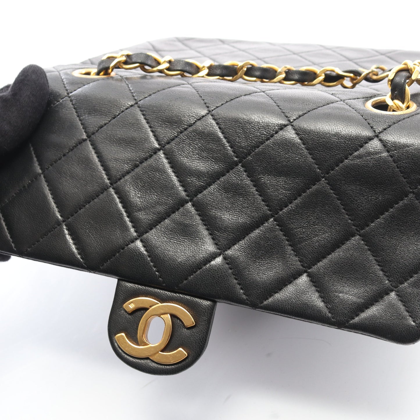 ミニマトラッセ20 チェーンショルダーバッグ ラムスキン ブラック ゴールド金具 ヴィンテージ シャネル バッグ CHANEL