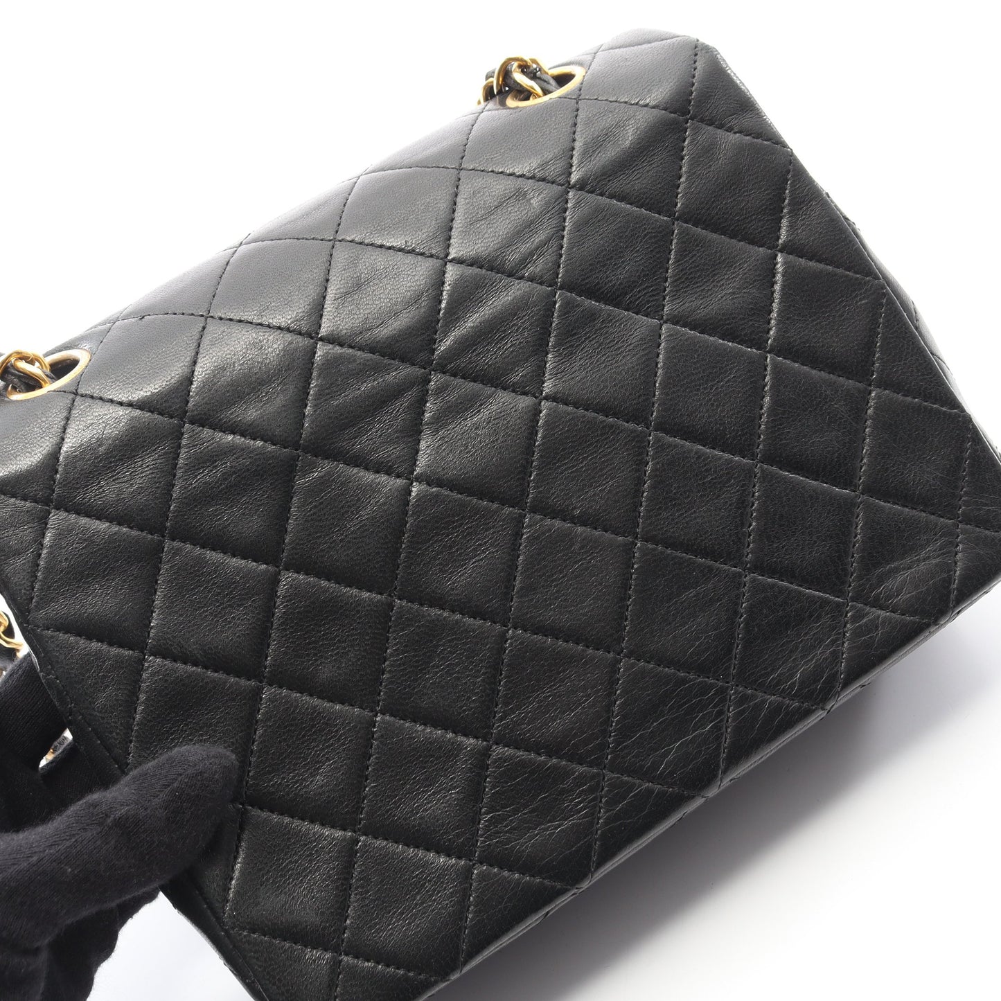 ミニマトラッセ20 チェーンショルダーバッグ ラムスキン ブラック ゴールド金具 ヴィンテージ シャネル バッグ CHANEL