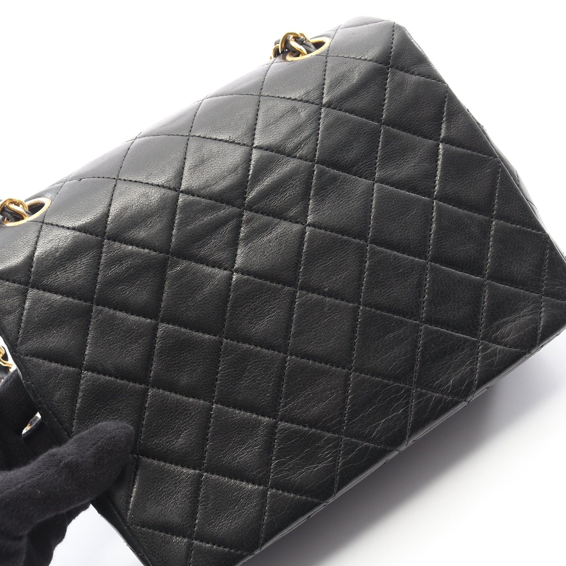 ミニマトラッセ20 チェーンショルダーバッグ ラムスキン ブラック ゴールド金具 ヴィンテージ シャネル バッグ CHANEL