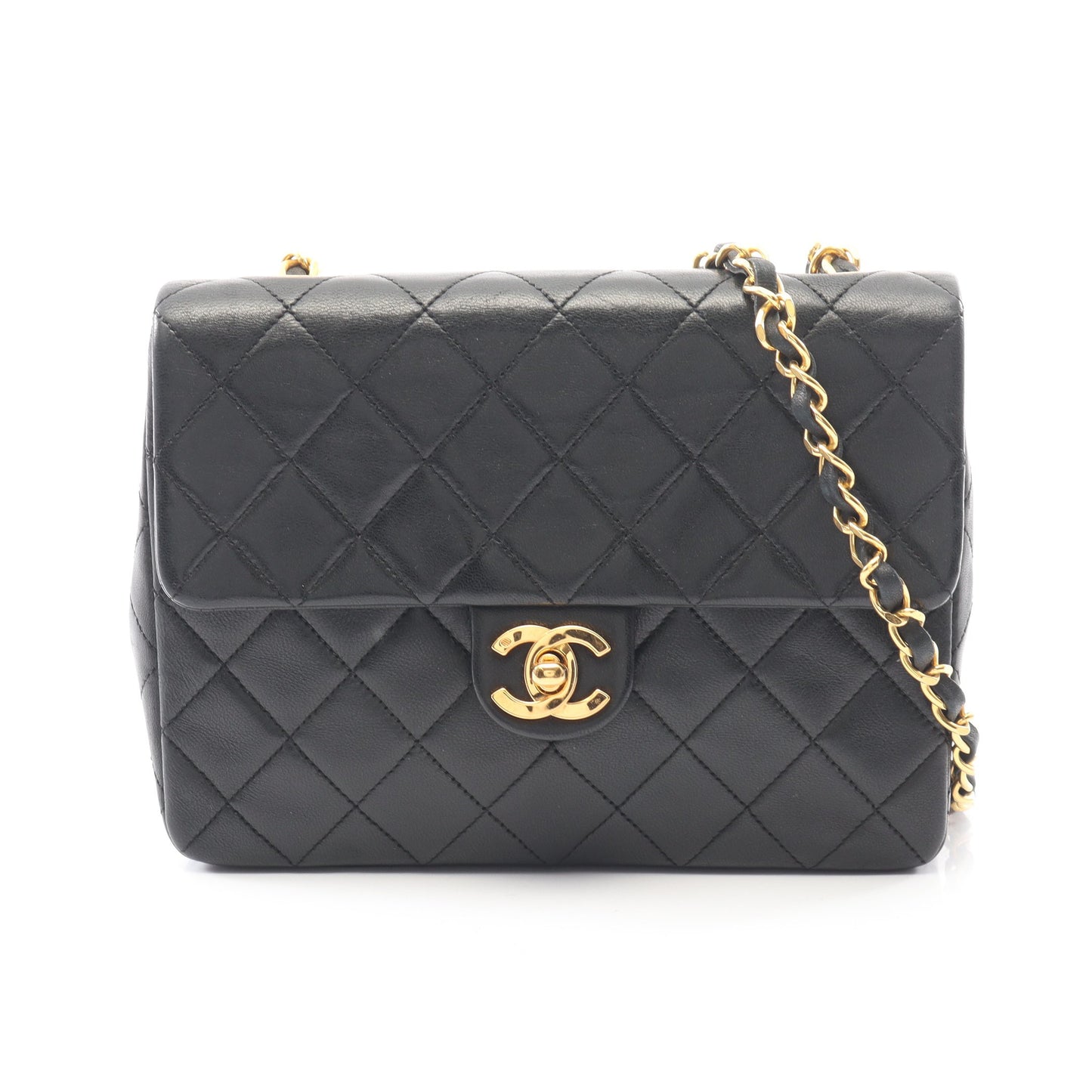 ミニマトラッセ20 チェーンショルダーバッグ ラムスキン ブラック ゴールド金具 ヴィンテージ シャネル バッグ CHANEL