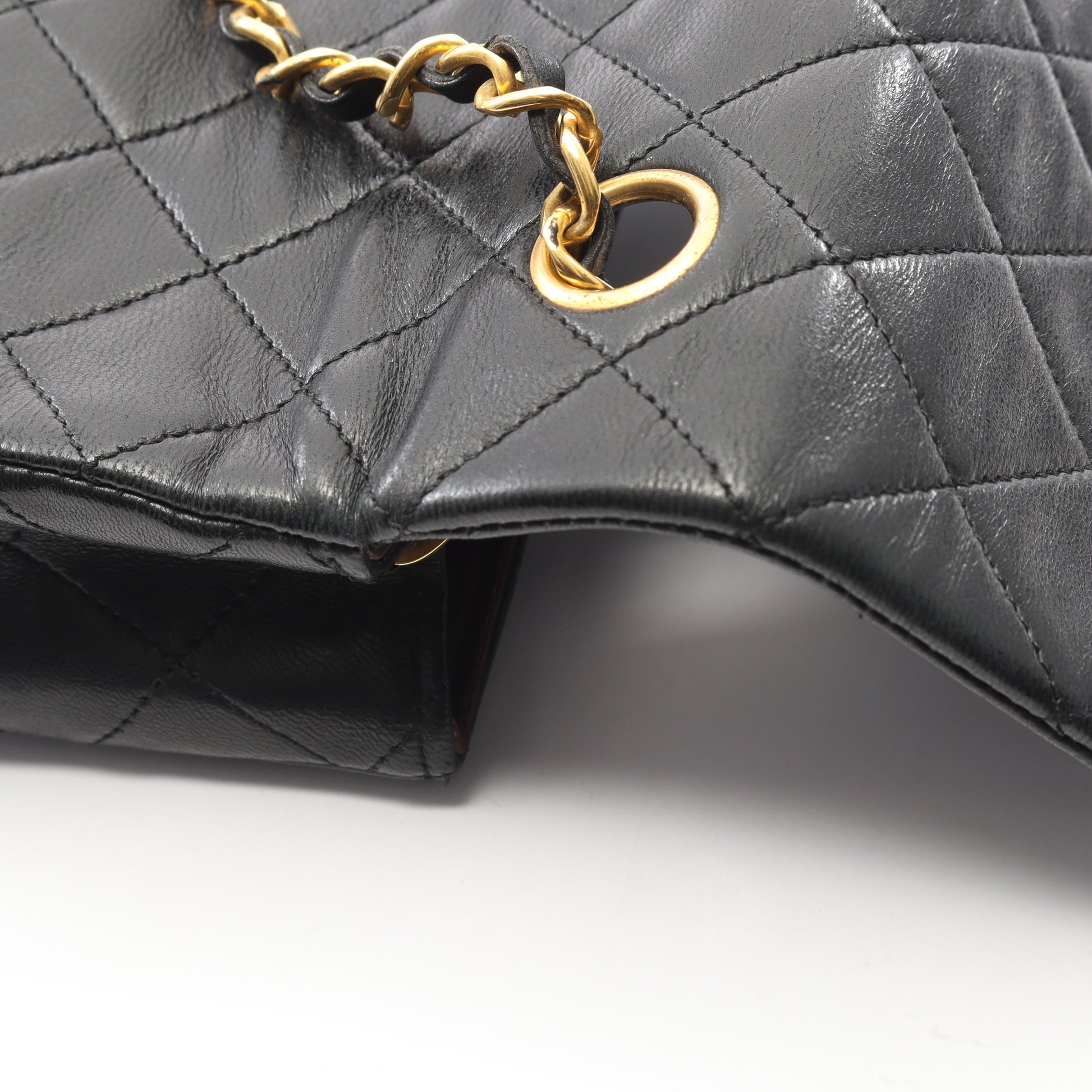 ミニマトラッセ20 チェーンショルダーバッグ ラムスキン ブラック ゴールド金具 ヴィンテージ シャネル バッグ CHANEL