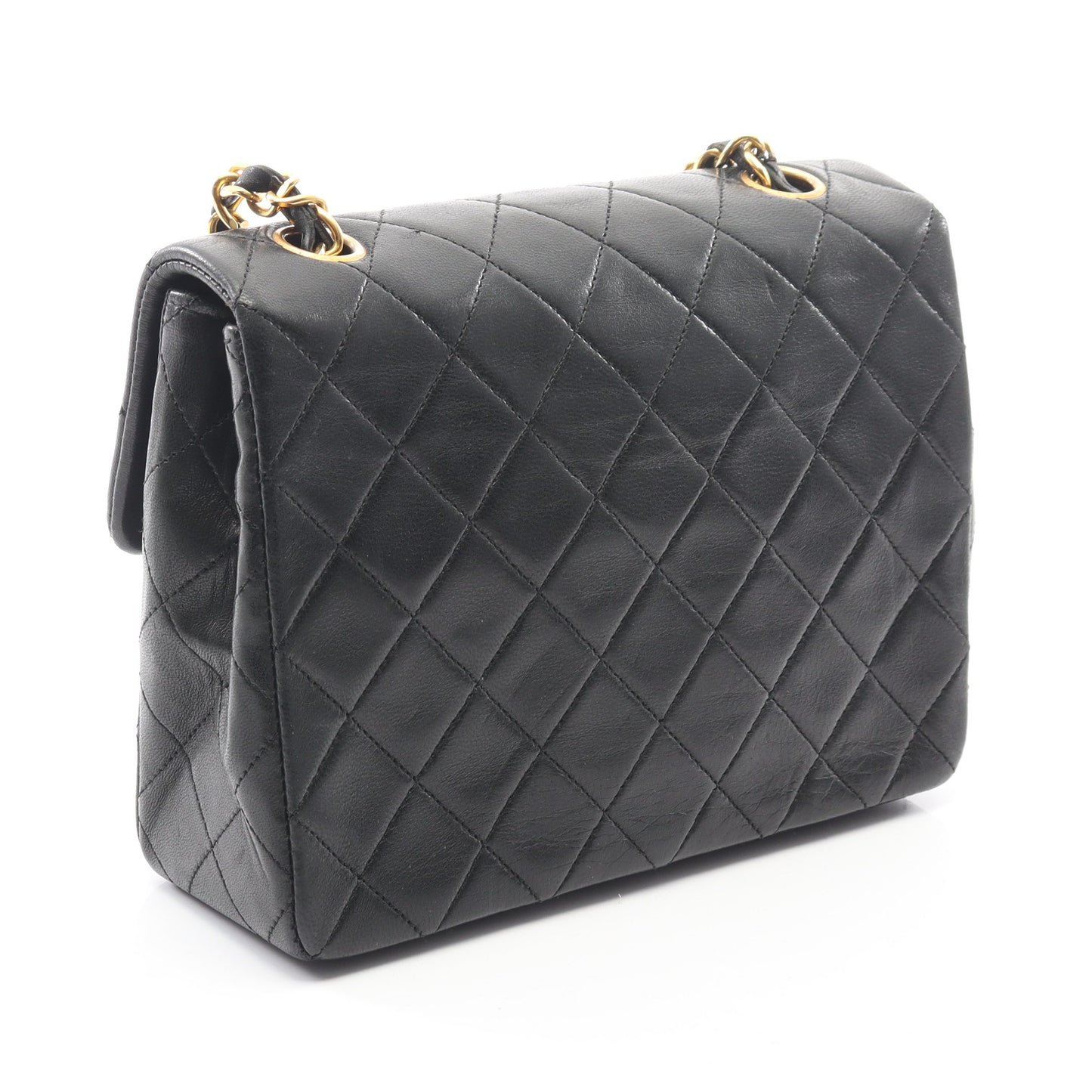 ミニマトラッセ20 チェーンショルダーバッグ ラムスキン ブラック ゴールド金具 ヴィンテージ シャネル バッグ CHANEL
