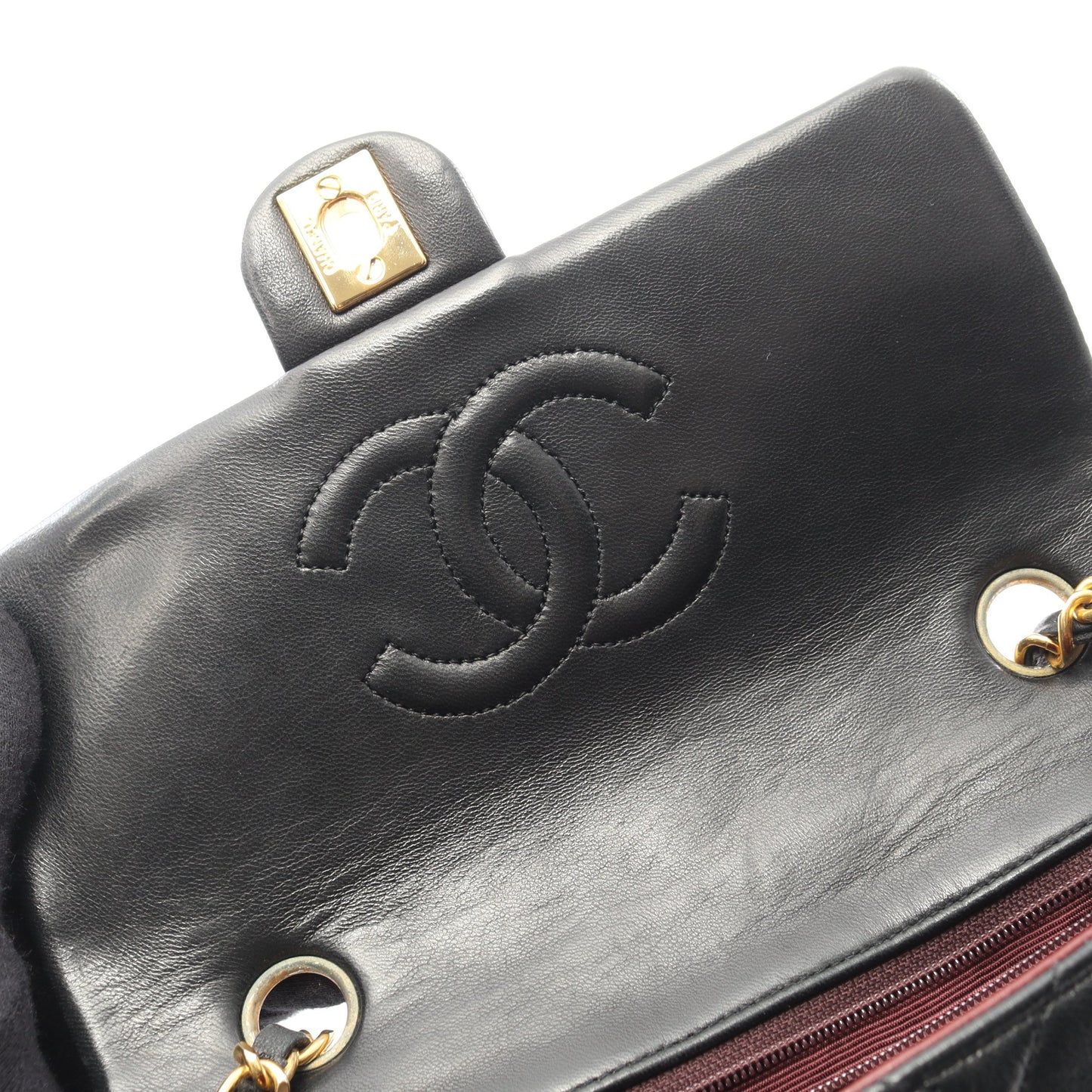 ミニマトラッセ20 チェーンショルダーバッグ ラムスキン ブラック ゴールド金具 ヴィンテージ シャネル バッグ CHANEL