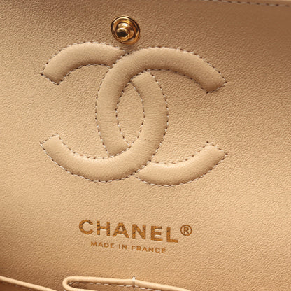 マトラッセ Wフラップ Wチェーンショルダーバッグ キャビアスキン ベージュ ゴールド金具 シャネル バッグ CHANEL