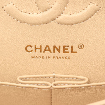 マトラッセ Wフラップ Wチェーンショルダーバッグ キャビアスキン ベージュ ゴールド金具 シャネル バッグ CHANEL
