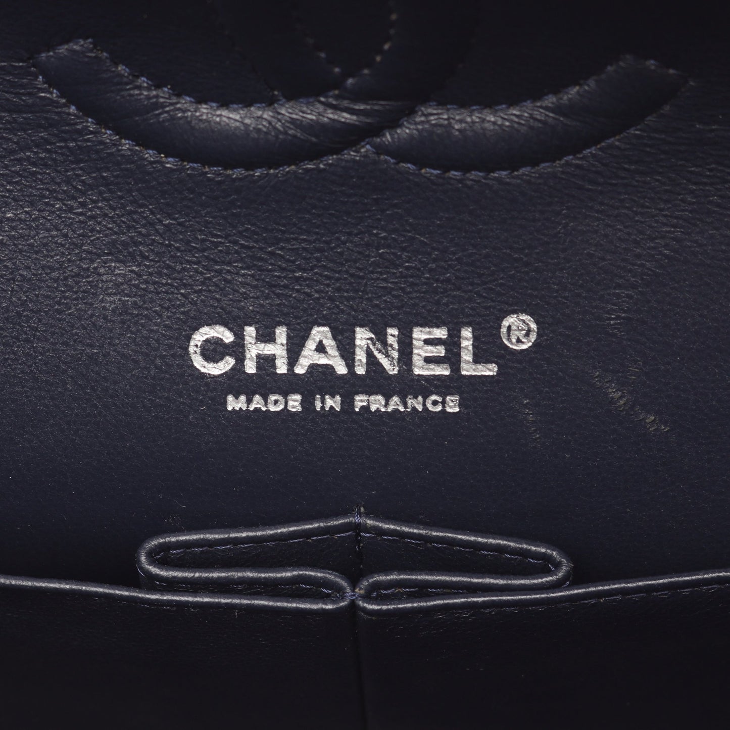 マトラッセ Wフラップ Wチェーンショルダーバッグ ラムスキン ネイビー シルバー金具 シャネル バッグ CHANEL