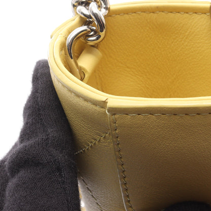 マトラッセ バケット チェーンショルダーバッグ レザー イエロー シルバー金具 2WAY シャネル バッグ CHANEL