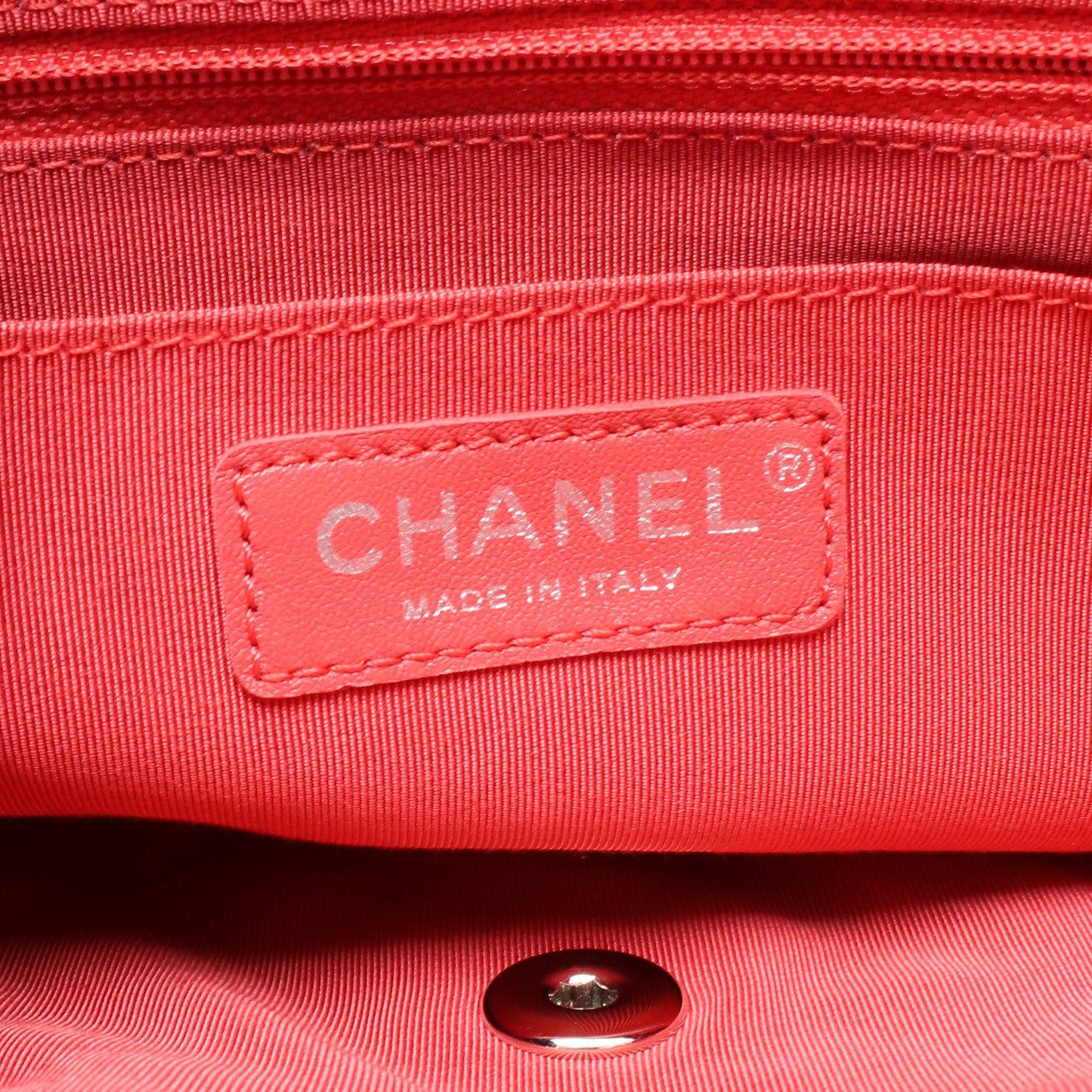 マトラッセ バックパック リュックサック ラムスキン レッド シルバー金具 シャネル バッグ CHANEL