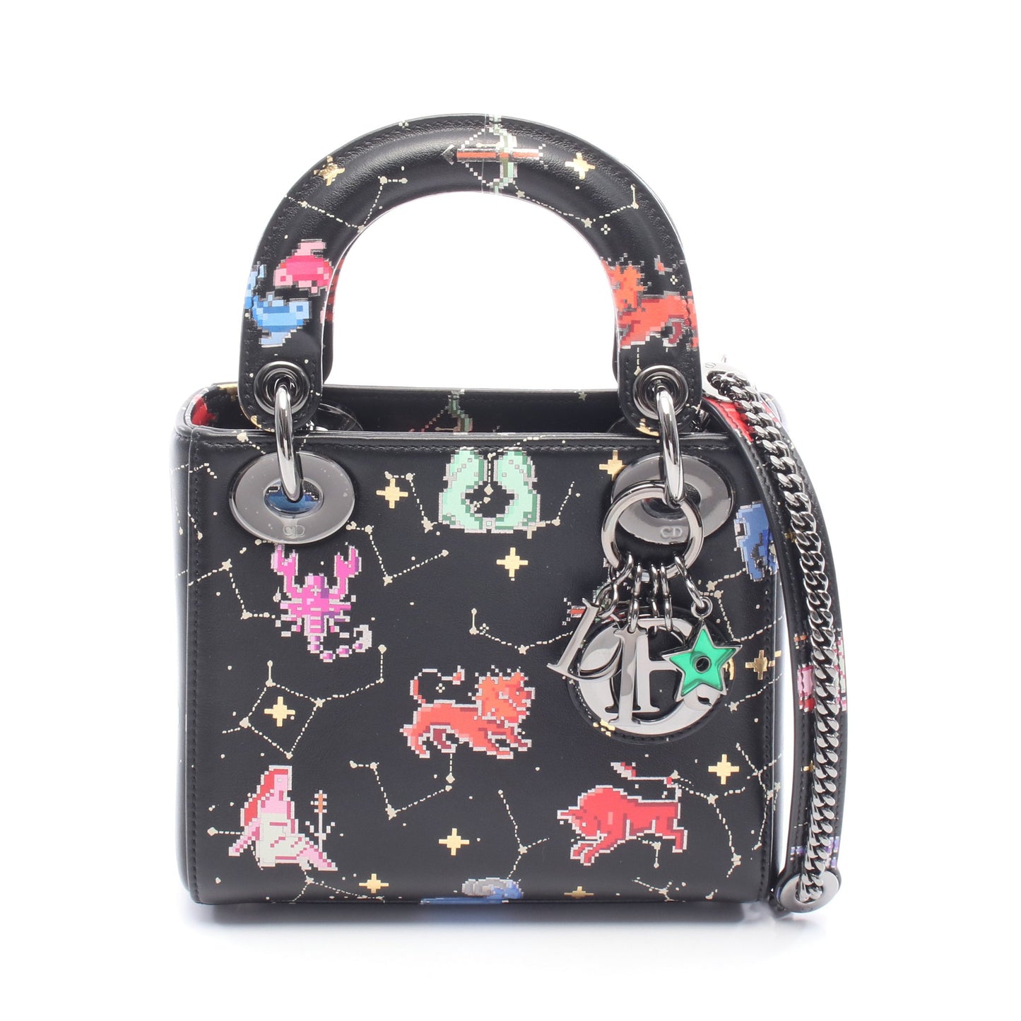 レディディオール ミニ 星座 ハンドバッグ レザー ブラック マルチカラー 2WAY クリスチャンディオール バッグ Christian Dior