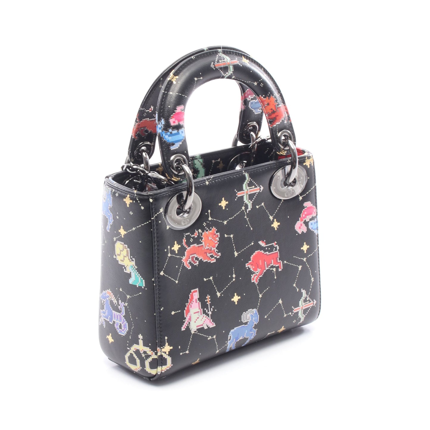 レディディオール ミニ 星座 ハンドバッグ レザー ブラック マルチカラー 2WAY クリスチャンディオール バッグ Christian Dior