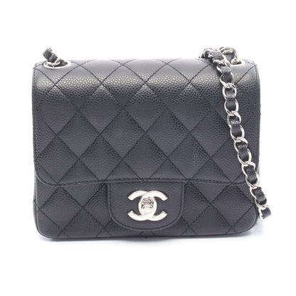ミニマトラッセ チェーンショルダーバッグ キャビアスキン ブラック シルバー金具 シャネル バッグ CHANEL