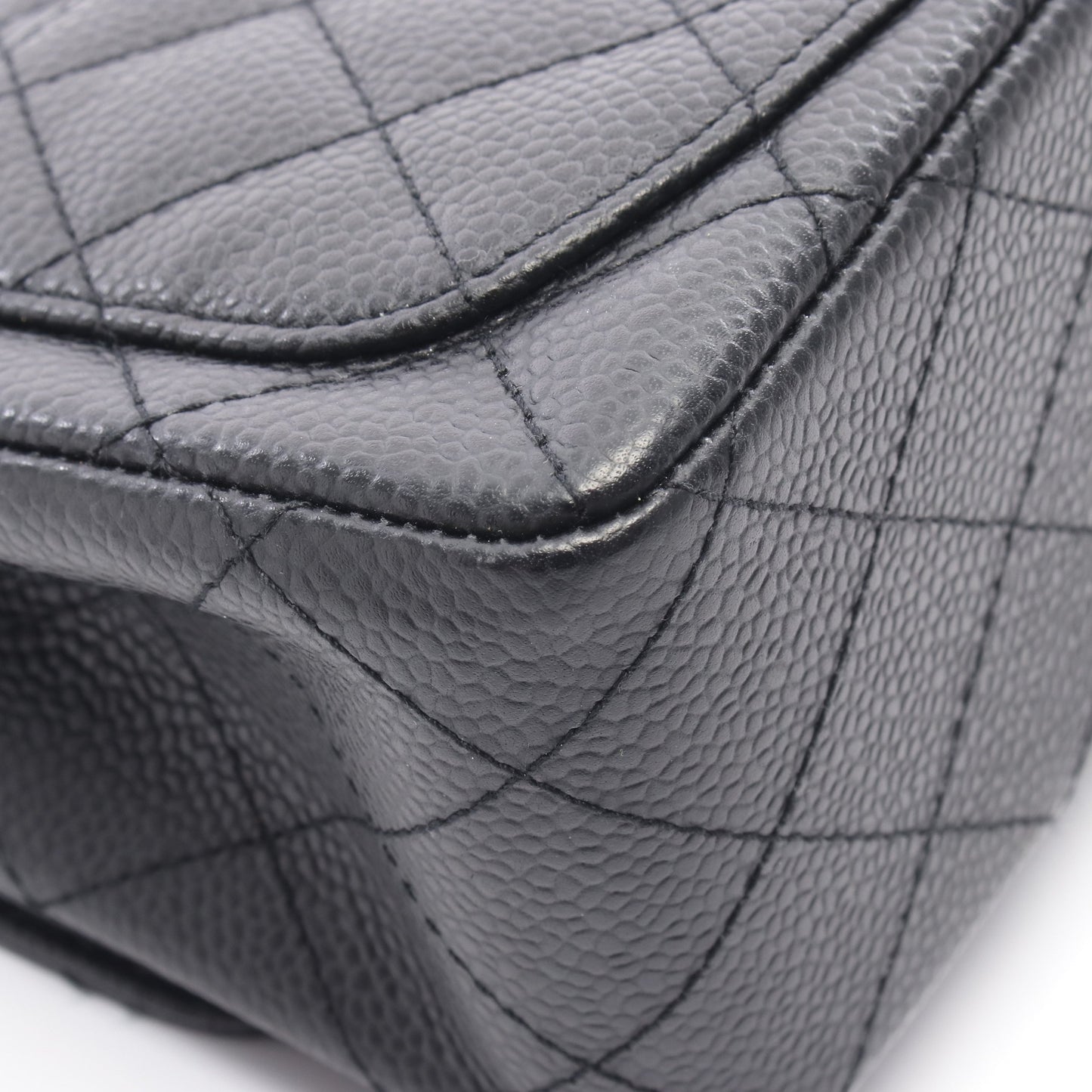 ミニマトラッセ チェーンショルダーバッグ キャビアスキン ブラック シルバー金具 シャネル バッグ CHANEL
