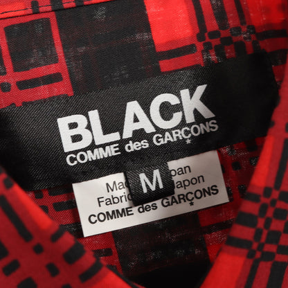 チェック 総柄 シャツ 長袖 レッド ブラック ブラックコムデギャルソン トップス BLACK COMME des GARCONS