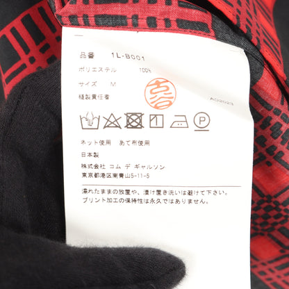 チェック 総柄 シャツ 長袖 レッド ブラック ブラックコムデギャルソン トップス BLACK COMME des GARCONS