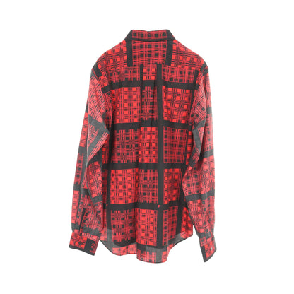 チェック 総柄 シャツ 長袖 レッド ブラック ブラックコムデギャルソン トップス BLACK COMME des GARCONS