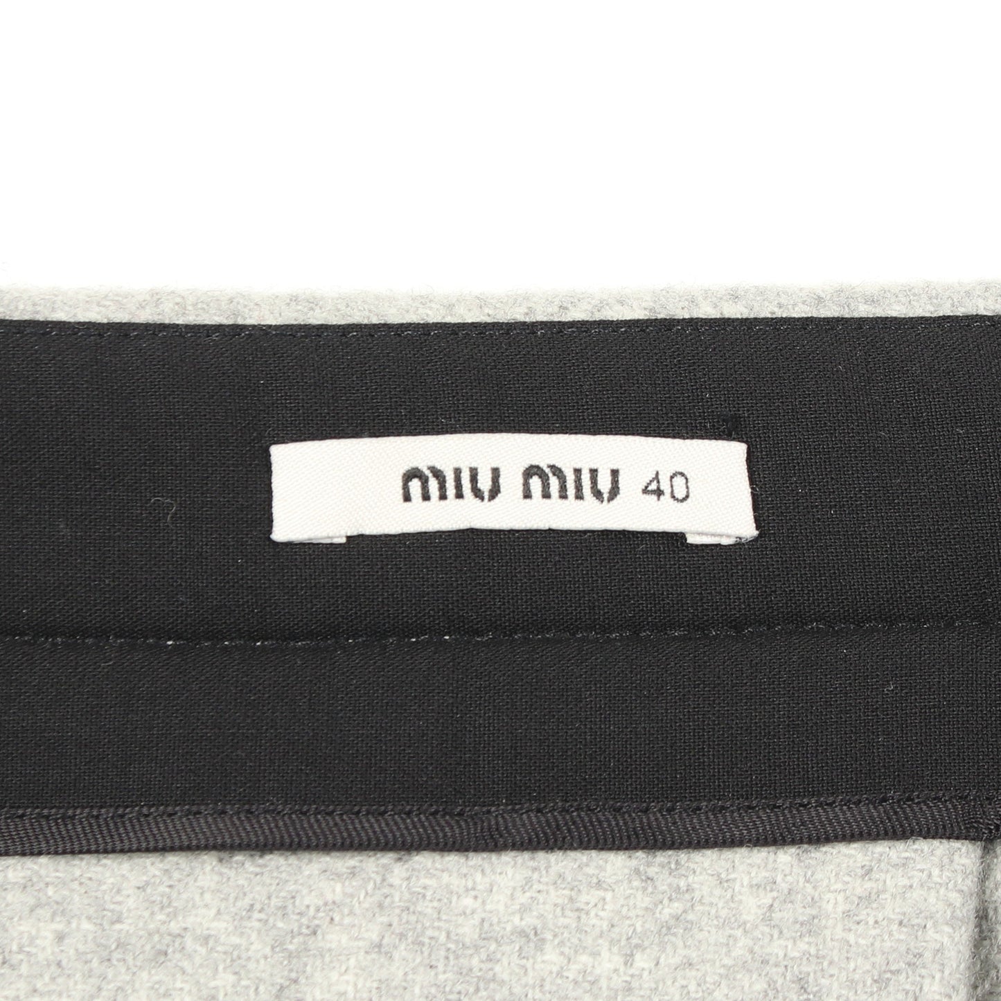 プリーツ フレア ミニ スカート ウール グレー ミュウミュウ ボトムス miu miu