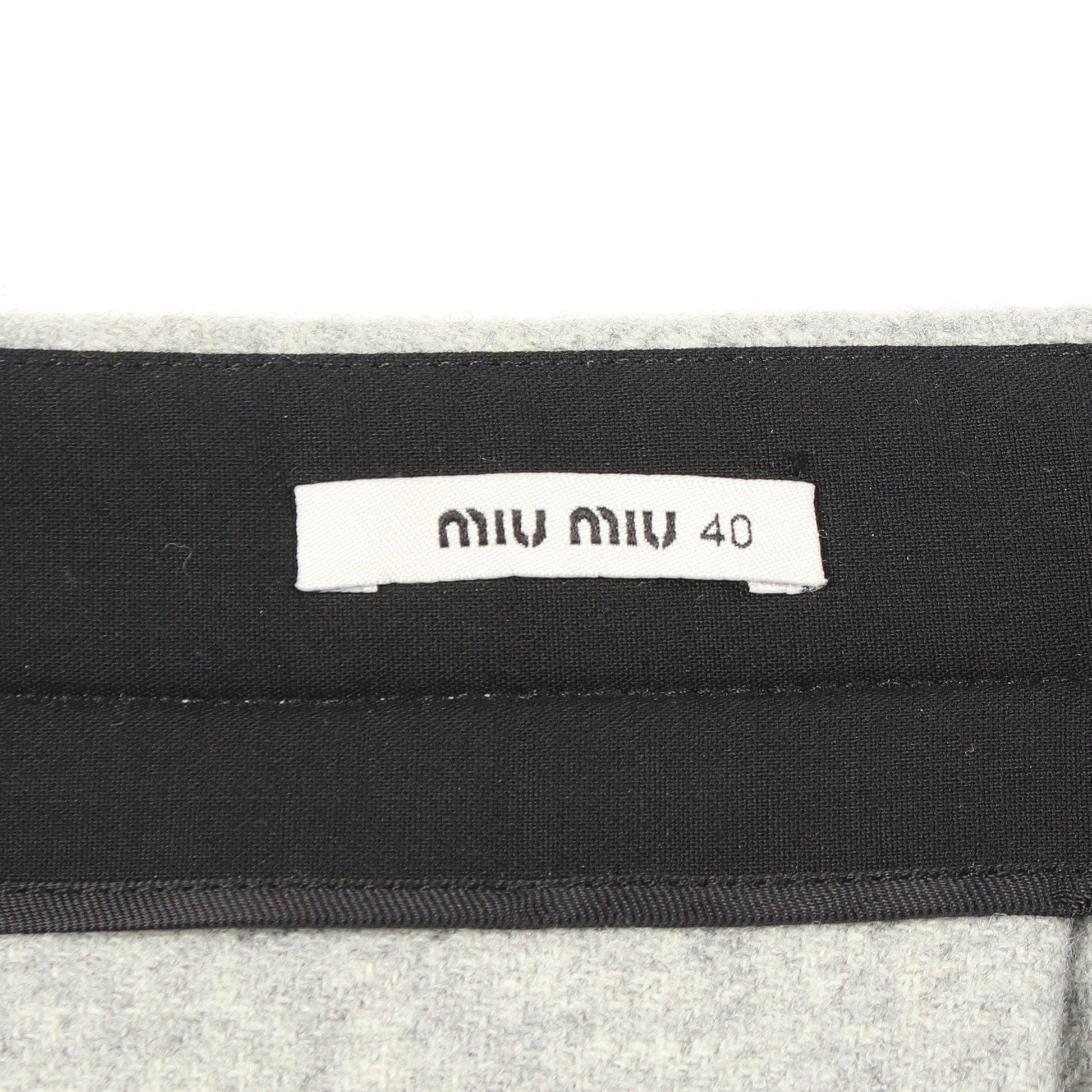 プリーツ フレア ミニ スカート ウール グレー ミュウミュウ ボトムス miu miu