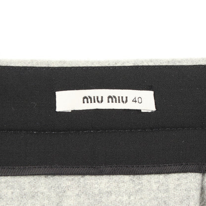 プリーツ フレア ミニ スカート ウール グレー ミュウミュウ ボトムス miu miu