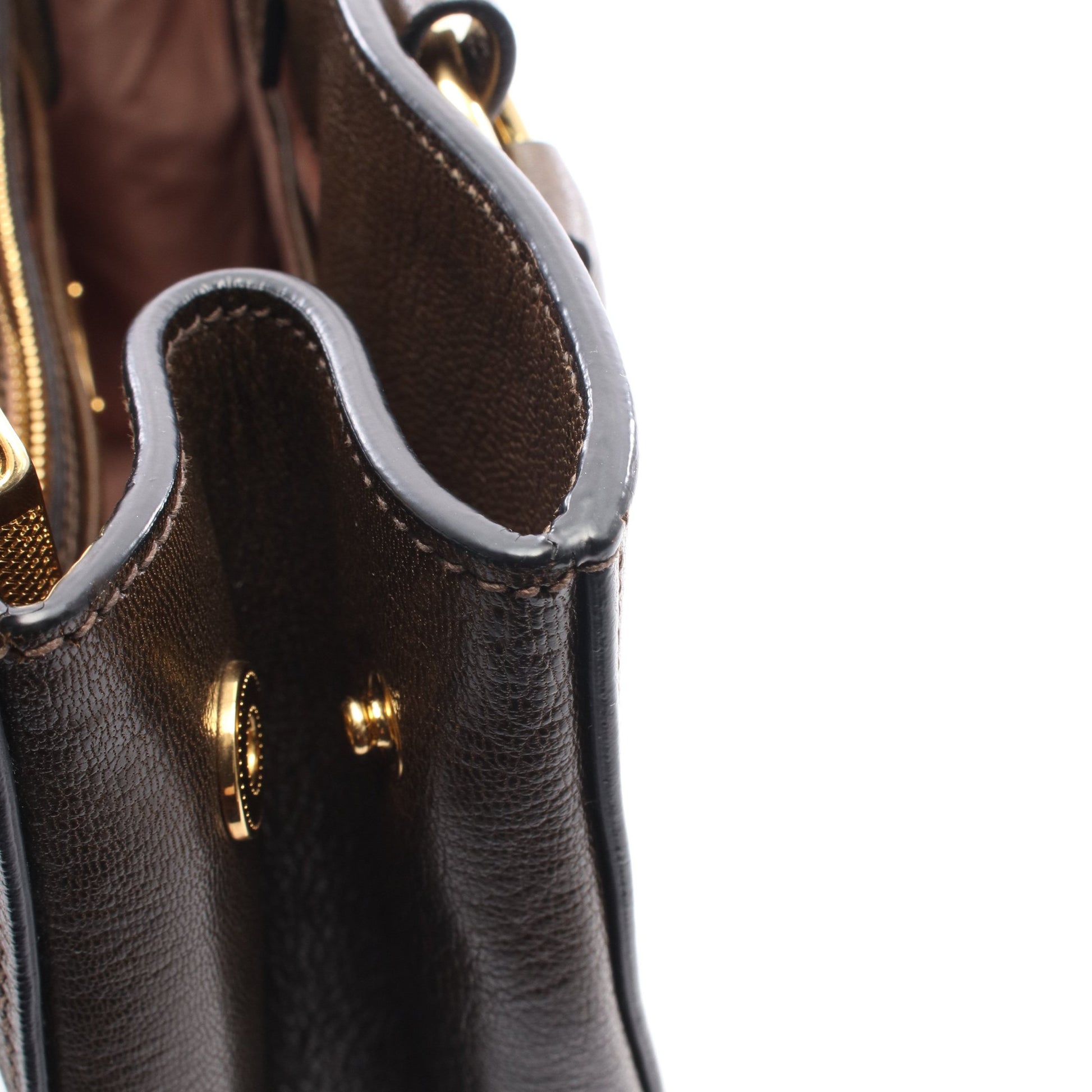 MADRAS マドラス 2WAY ハンドバッグ トートバッグ レザー ダークブラウン ミュウミュウ バッグ miu miu