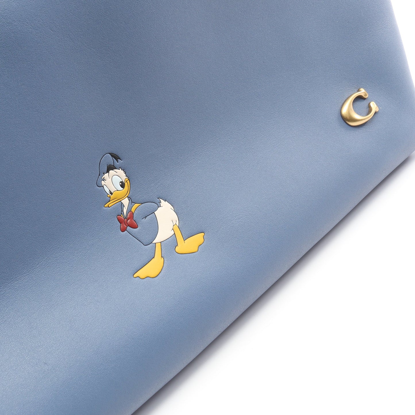 COACH × DISNEY ジュリエット 38 ドナルドダック ワンショルダーバッグ レザー ブルーグレー コーチ
